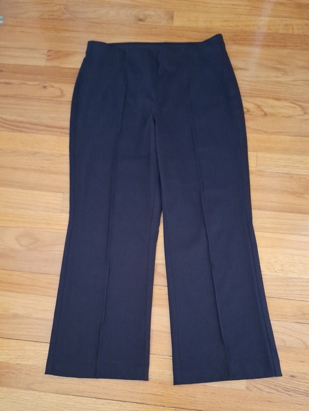 Pull On Pants Stretchy Dress Pants Black Straight-Leg Dress Trousers Medium P